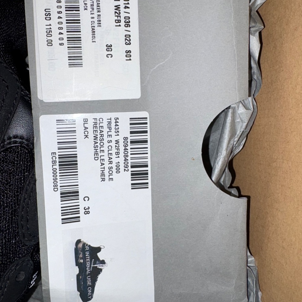 Balenciaga triple s clear sole sneaker (black) - Picture 3 of 6
